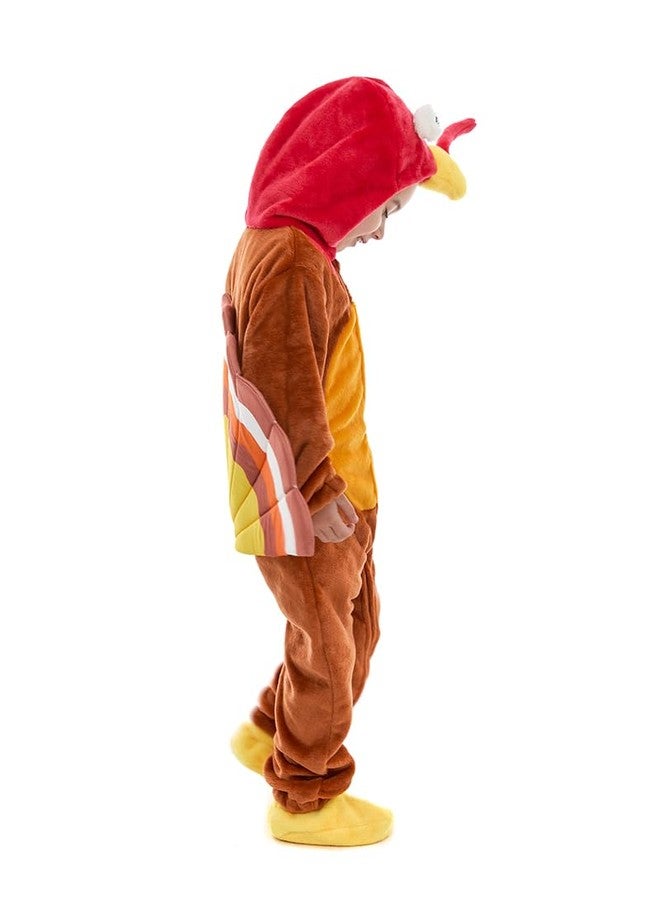 HSCTEK Toddler Turkey Costume, Baby Turkey Cosplay Infant Boys Girls, Newborn Thanksgiving Onesie Costume 2-3T Orange - Image 4